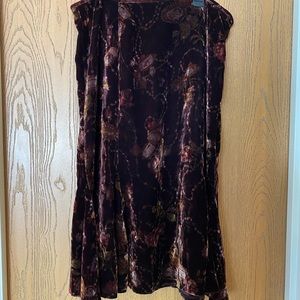 Vintage Velvet Floral Skirt